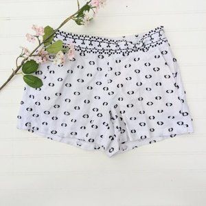 Anthro Hei Hei Black/White Embroidered Shorts